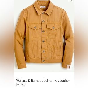 Wallace & Barnes duck canvas trucker jacket in chestnut khaki